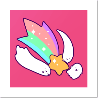 Pastel Shooting Star Ghosts Posters and Art